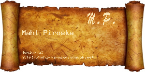 Mahl Piroska névjegykártya